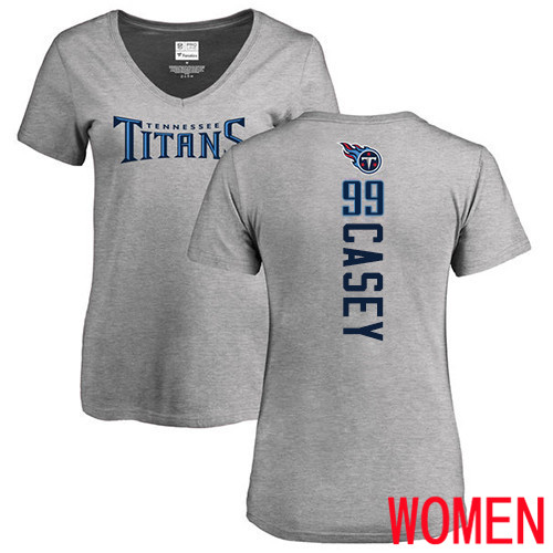Tennessee Titans Ash Women Jurrell Casey Backer NFL Football #99 T Shirt->nfl t-shirts->Sports Accessory